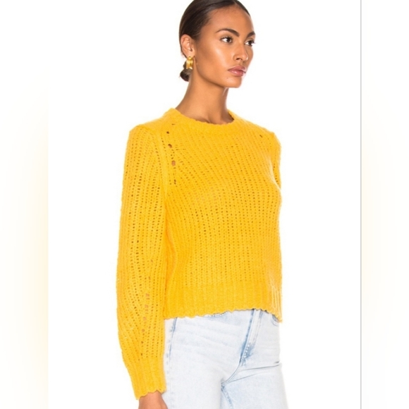 Rag & Bone Mustard Wool Arizona Crew Sweater - Picture 2 of 12